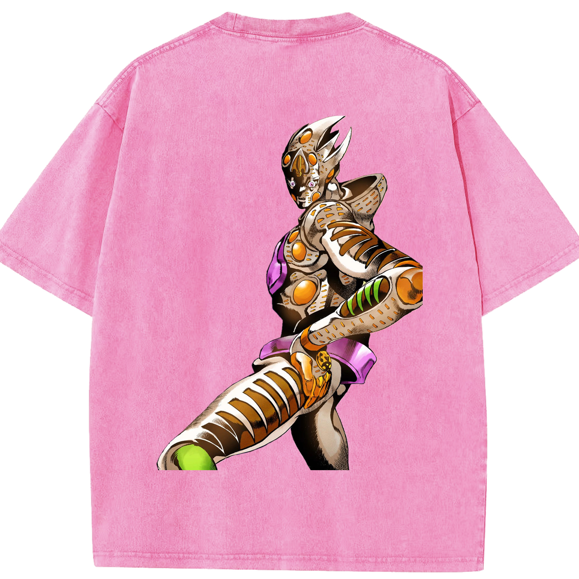 （画像用） ジョジョの奇妙な冒険 ジョルノ?ジョバァーナ JoJo's Bizarre Adventure Giorno Giovanna 綿100% ヴィンテージ風 半袖Tシャツ（背面プリント）